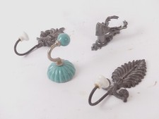 Set 4 Nostalgie Garderobenhaken Hirsch Keramik Gusseisen