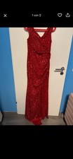 Rotes Glitzerndes Ballkleid In
