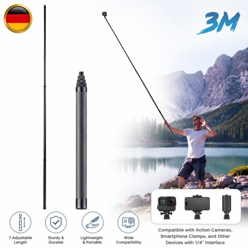 Carbon fiber selfie stick - 3m,