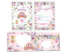 Einladungskarten + Umschläge zum 7. Kindergeburtstag Feen siebte Geburtstag