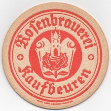 Sehr alter Bierdeckel Rosenbrauerei Kaufbeuren mit Impressum