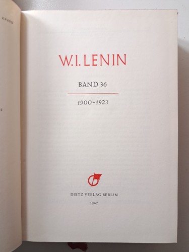 Lenin werke band 36 - w.i.,