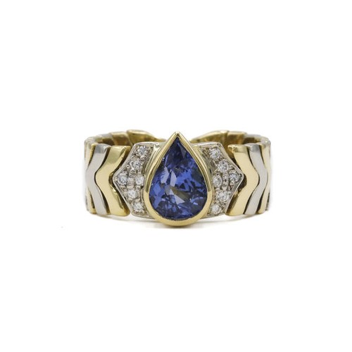 Ring kettenring mit safir - kettenring,