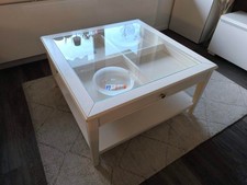 IKEA HEMNES Couchtisch - 93x93x51cm | m. Schublade und Glasplatte