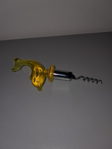 Korkenzieher delphin gelb - korkenzieher,