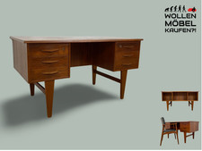 WMK I Stilvoller skandinavischer Mid-Century Schreibtisch in Teakholz , freistel