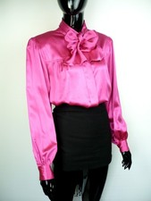 LUXUS  Seidenbluse NEU ! Pink  100 % SEIDE  Schluppenbluse  Glanz Schleife Bluse