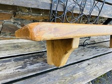 L92cm Wandregal Massive Holz Vintage groß  geölt Regal Board, mit 2 Rund Ecke