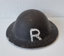 Alter Britischer Stahlhelm "R" (Rescue) Brodie - mit Innenfutter - 2. WK - 1943
