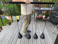 Esstisch Lampe Schwarz mit 4 Lampenschirmen E27, Max 60W