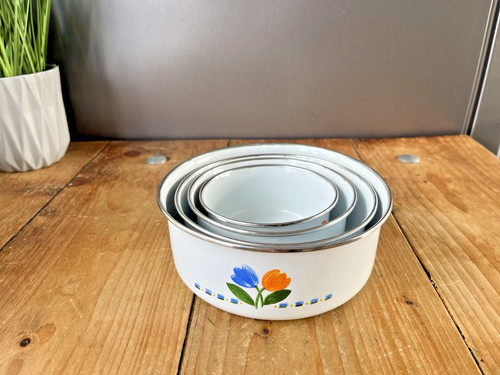 Vintage emaille schalen - vintage, set