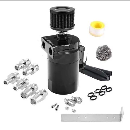 Baffled oil catch can tank - can,