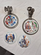 4 Deckel Einlage Porzellan Studentika Verbindung Zinndeckel um 1888 Bierkrug