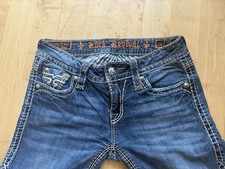 ROCK REVIVAL HEIDI STRAIGHT Jeans Stretch Hüftig Blau W26 L34 **w.NEU**