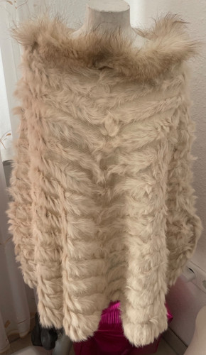 Poncho neu pelzponcho echt - poncho,