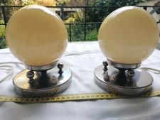 Nachttisch Lampen Art Deco Kugel Opalglas ? Original