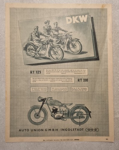 Prospekt flyer dkw 125 - dkw, rt