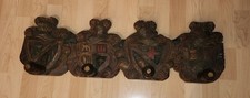 Echte Rustikal Vintage Antik Garderobe Hakenleiste  mit 4 Haken aus Rundholz