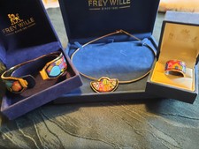  "Hundertwasser -  Schmuck ", "Street Rivers" Set , von "Frey Wille" 2x Getragen