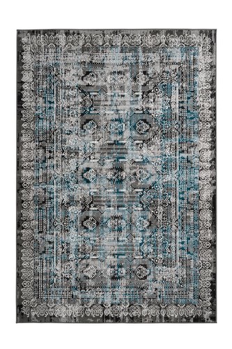 Vintage teppich kurzflor blau - vintage,