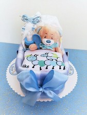 ♥ Bärchen im Windelbett ♥ Geschenk zur Taufe, Geburt o. Babyparty Junge