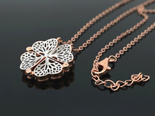 KETTE KLEEBLATT/BAUM AUS 925/- SILBER  ROSÉVERGOLDET SCHMUCKJAGD