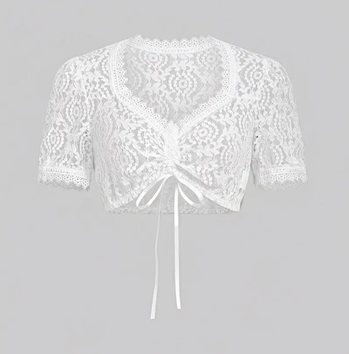 Damen dirndlbluse spitze - damen, weiß