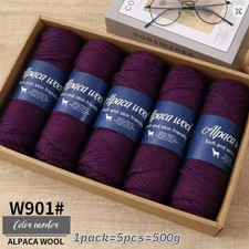 Alpaka Wolle Alpaca 5 x 100g 500g NS 4-5mm Strickgarn weich zum Stricken lila