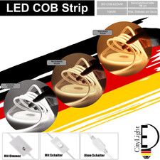 230V COB LED Streifen Stripe Lichtband Lichtschlauch Kette Wasserdicht 360LEDs/M
