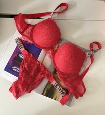 Victoria‘s Secret BH Slip Set Neu Rot Spitze Unterwäsche 80C / L = 70C /M