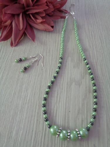Schmuckset grün hämatit - schmuckset, grün-hämatit