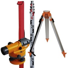 Set Nivellier Nivelliergerät Stativ Latte E24 NEDO 24fach Niveliergerät Nivilier