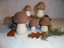 5x Pilz Holzpilz gedrechselt