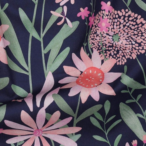 Wiesenblumen navy stoff - navy,