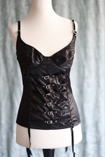 Corsage Mieder Cottelli Collection Schwarz Sexy Ungetragen 75B Kunstleder