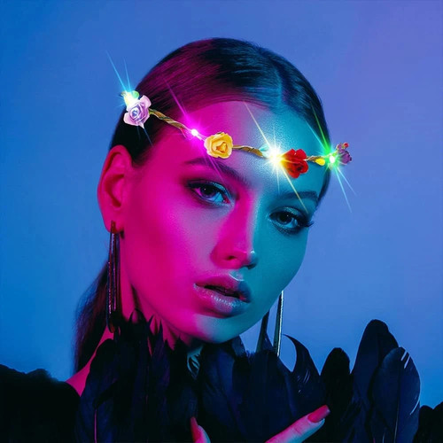 Led blumen haarband - led,