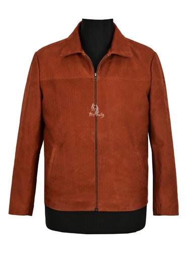 Herren lederjacke kastanie - herren,
