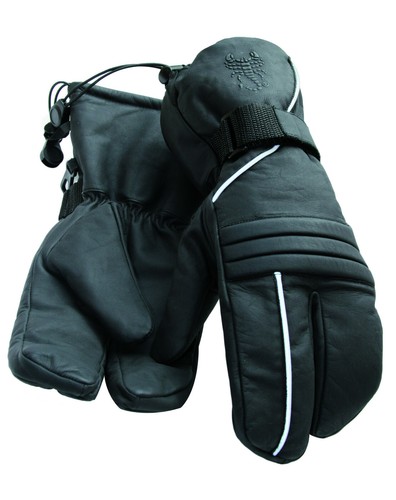 Finger lederhandschuhe - 3-finger,