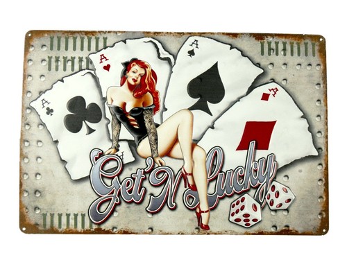 Blechschild get lucky las - blechschild,