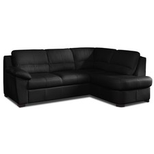 Ledersofa - schwarz -