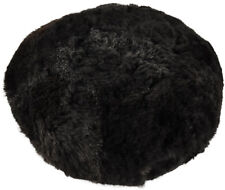 EXKLUSIVES LAMMFELL BODENKISSEN GRAU SCHWARZ SITZKISSEN 56 x 30 cm