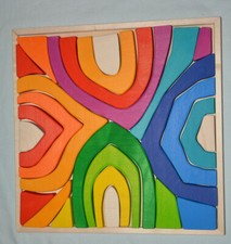 Bausteine 4 Jahreszeiten,Regenbogen, Holz,, 25 tlg, auch für Jahreszeitentisch