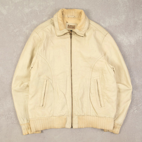 Vintage leder bomberjacke - bomberjacke, xl