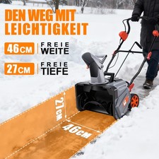 Elektro Schneefräse Akku Schneeschaufel 1000W mit 2X Akku & Ladegerät 6000U/M DE