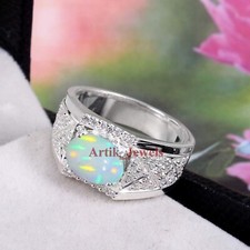 Natürlich Feuer Opal & Cz Mit