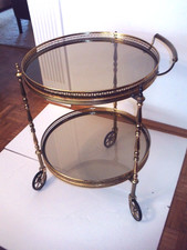 Messing Beistelltisch rollbar
