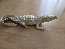 Krokodil Deko Goldfarben 40 cm