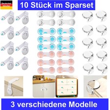 10x Kindersicherung Schubladensicherung Schrankschloss Schranksicherung Baby NEU
