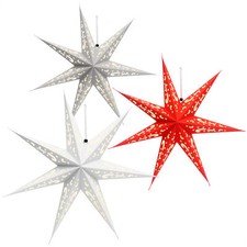 3x Leuchtstern in 3D mit LEDs
