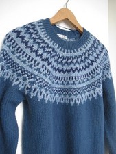 Pullover Norwegerpullover Strick blau hellblau weiß dunkelblau Oysho XS 34 S 36